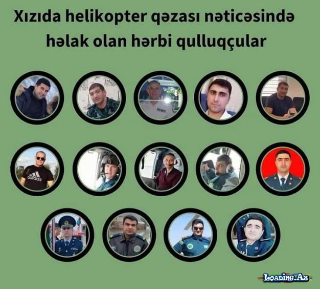Azərbaycanda hərbi helikopter qəzası.. 14 şəhid 2 yaralı..